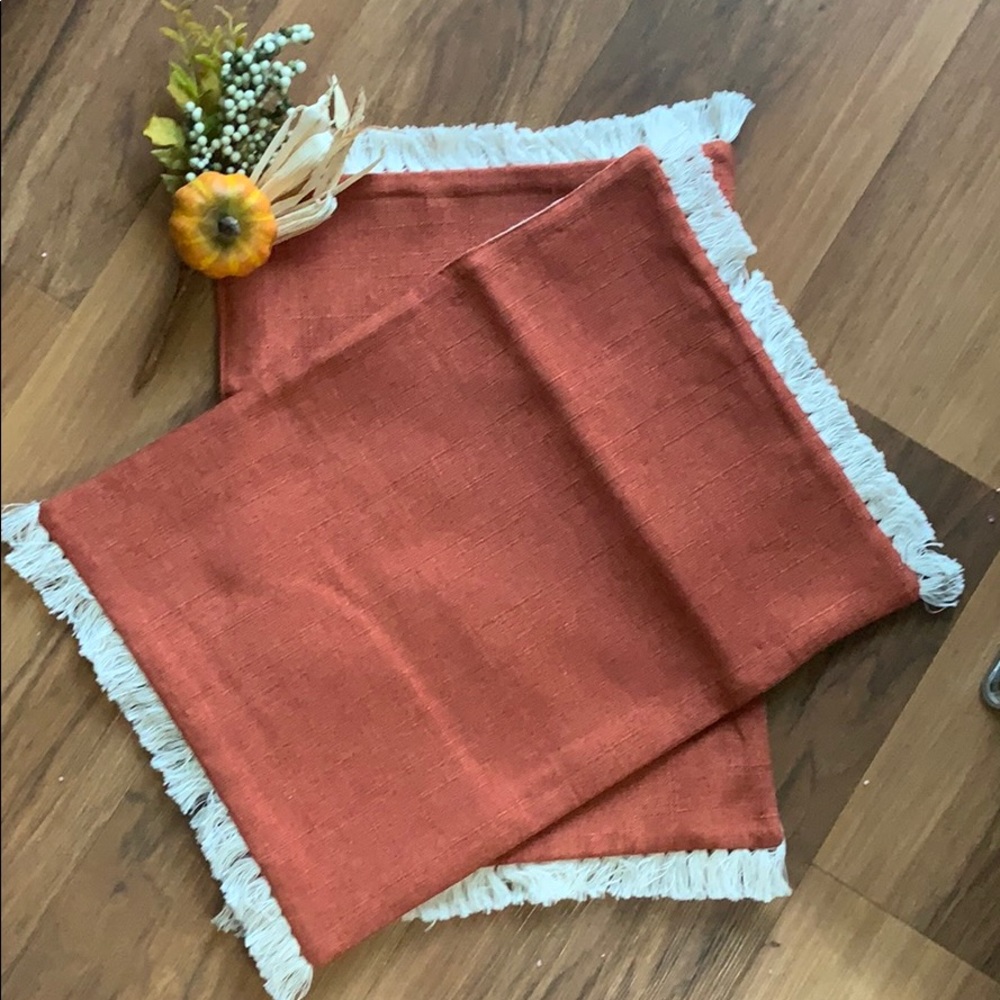 Hostpick Copper‎ orange fringe placemat table linen